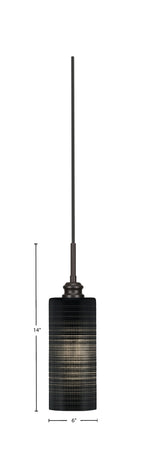 Edge One Light Mini Pendant in Espresso with 4" Black Matrix Shade