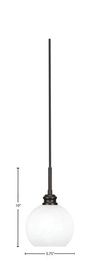Edge One Light Mini Pendant in Espresso with 5.75" White Marble Shade