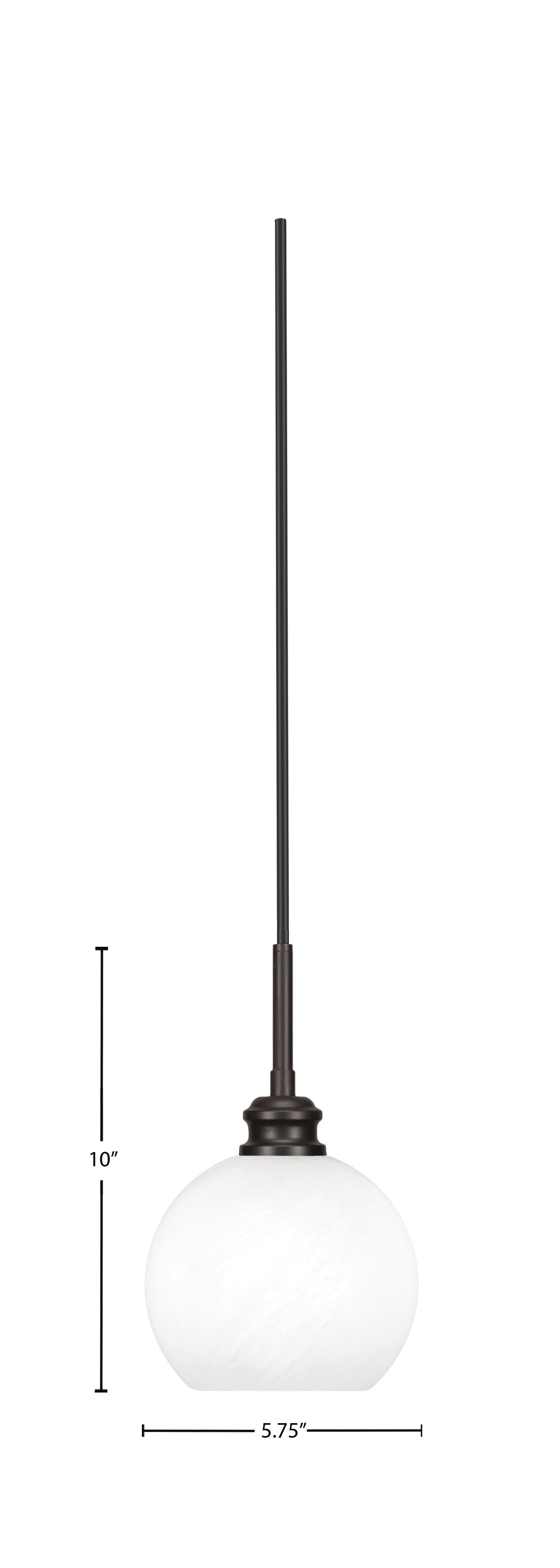 Edge One Light Mini Pendant in Espresso with 5.75" White Marble Shade