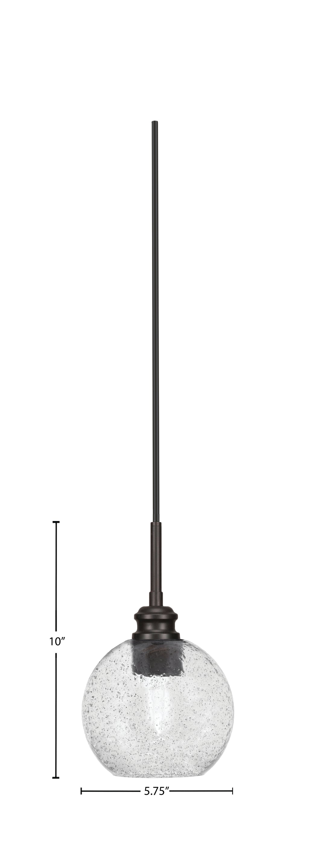 Edge One Light Mini Pendant in Espresso with 5.75" Smoke Bubble Shade