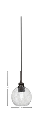 Edge One Light Mini Pendant in Espresso with 5.75" Smoke Bubble Shade