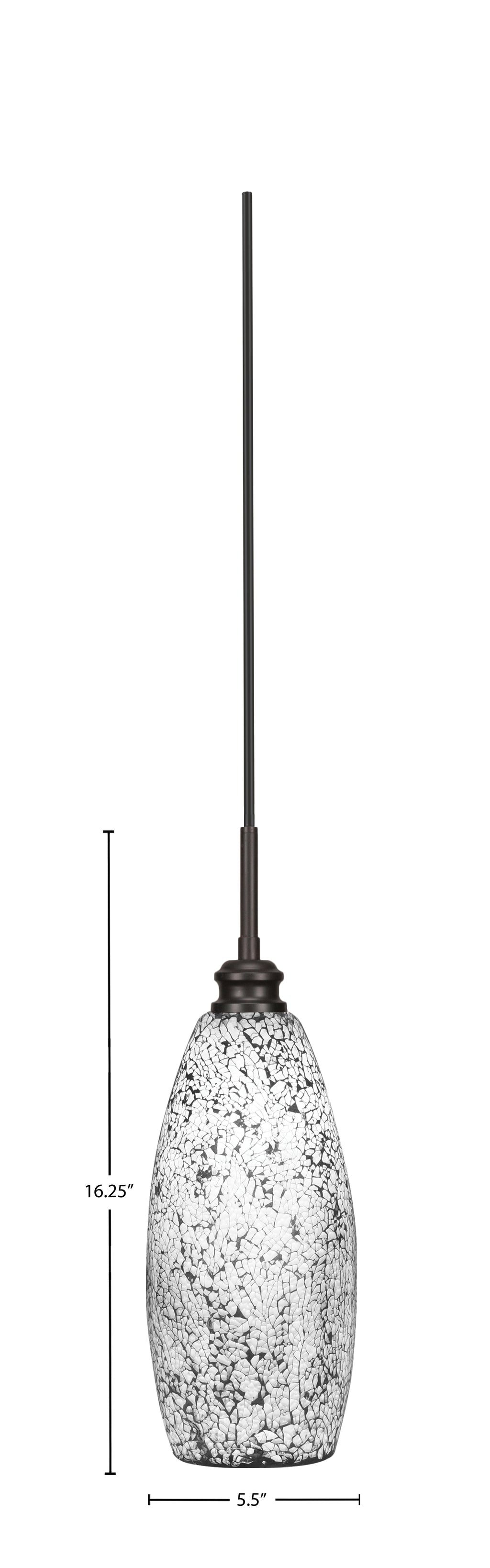 Edge One Light Mini Pendant in Espresso with 5.5" Black Fusion Shade
