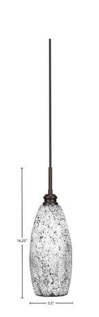 Edge One Light Mini Pendant in Espresso with 5.5" Black Fusion Shade