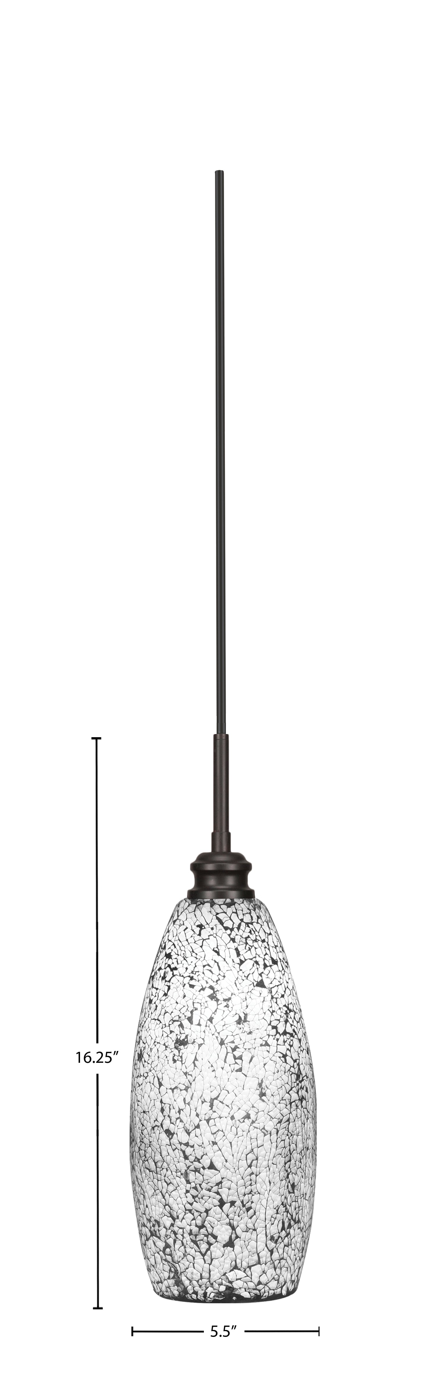Edge One Light Mini Pendant in Espresso with 5.5" Black Fusion Shade