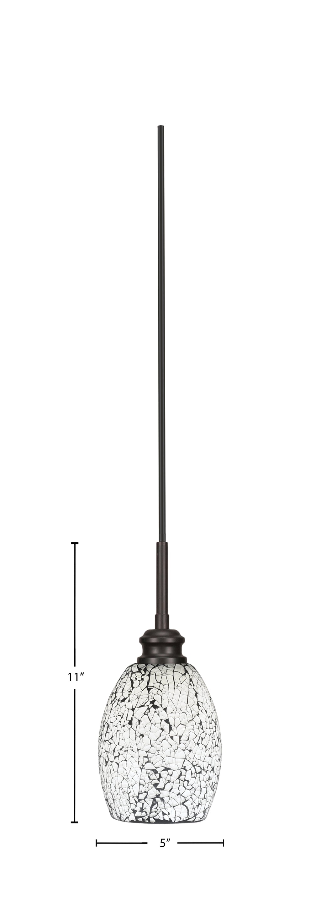 Edge One Light Mini Pendant in Espresso with 5" Black Fusion Shade