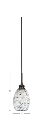 Edge One Light Mini Pendant in Espresso with 5" Black Fusion Shade