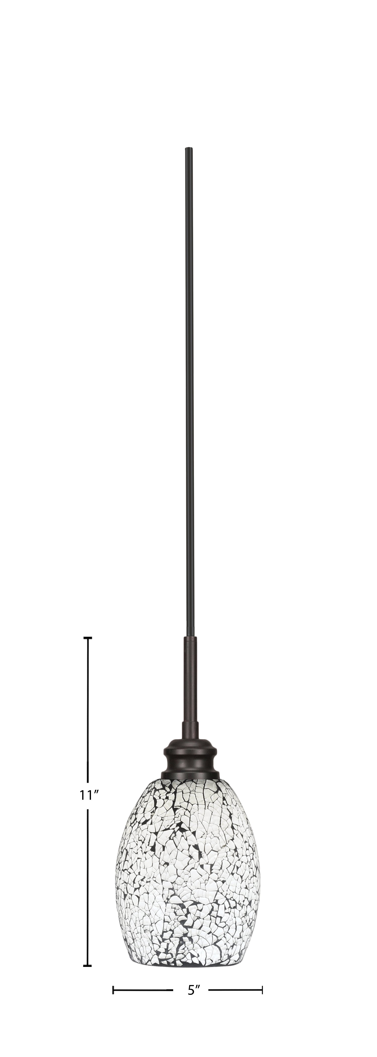 Edge One Light Mini Pendant in Espresso with 5" Black Fusion Shade