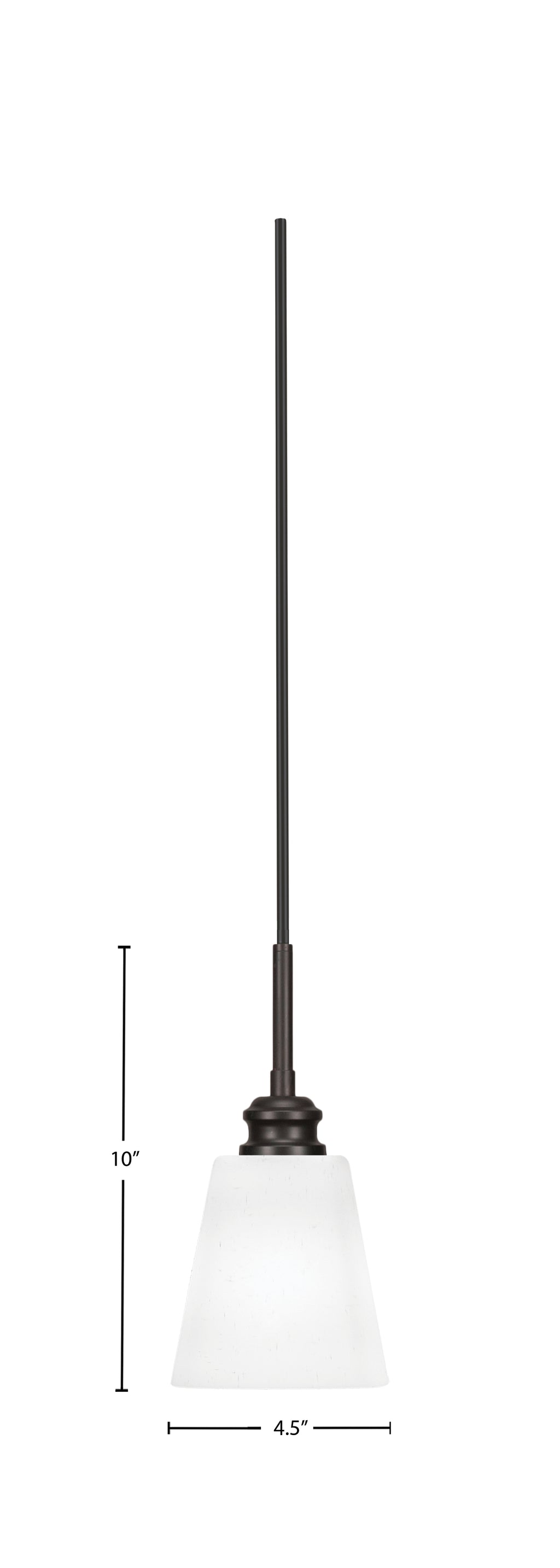 Edge One Light Mini Pendant in Espresso with 4.5" Square White Muslin Shade