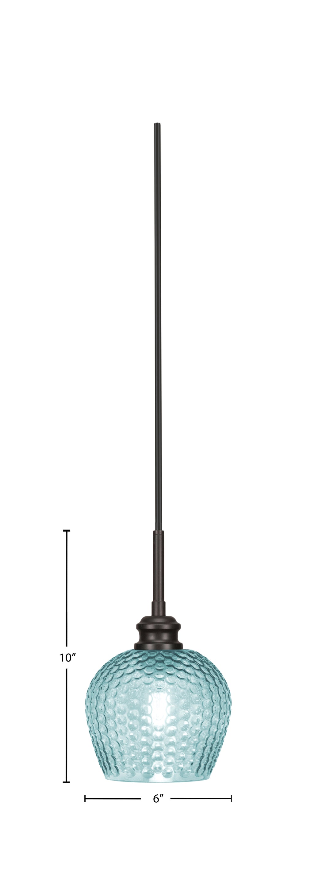 Edge One Light Mini Pendant in Espresso with 6" Turquoise Textured Shade