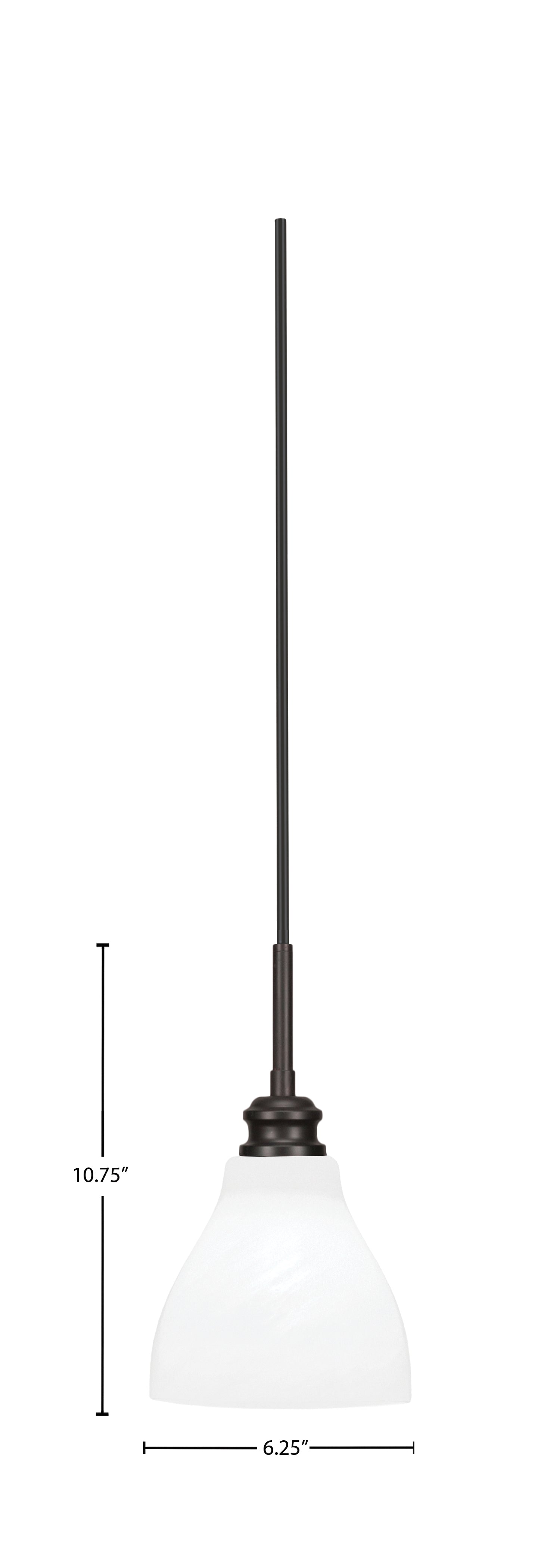 Edge One Light Mini Pendant in Espresso with 6.25" White Marble Shade