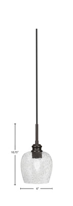 Edge One Light Mini Pendant in Espresso with 6" Smoke Bubble Shade