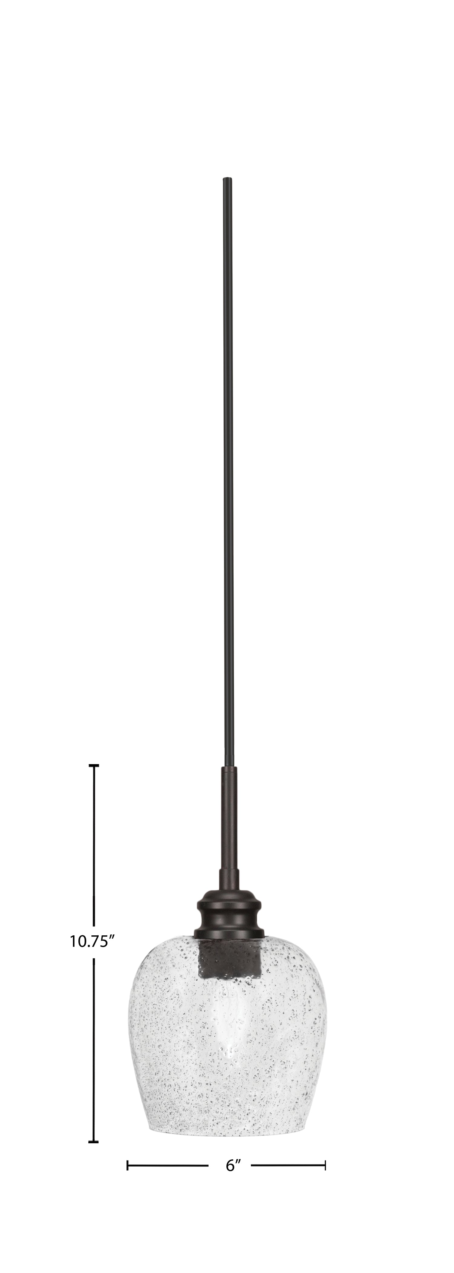 Edge One Light Mini Pendant in Espresso with 6" Smoke Bubble Shade
