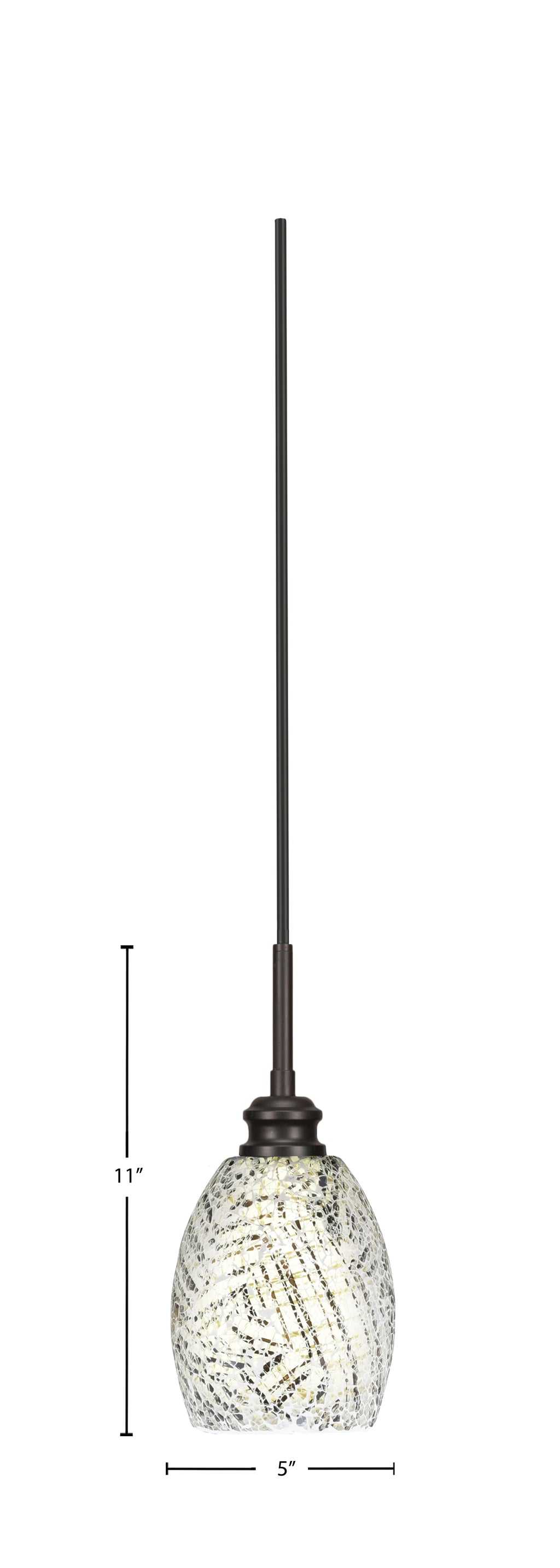 Edge One Light Mini Pendant in Espresso with 5" Natural Fusion Shade