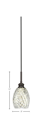 Edge One Light Mini Pendant in Espresso with 5" Natural Fusion Shade