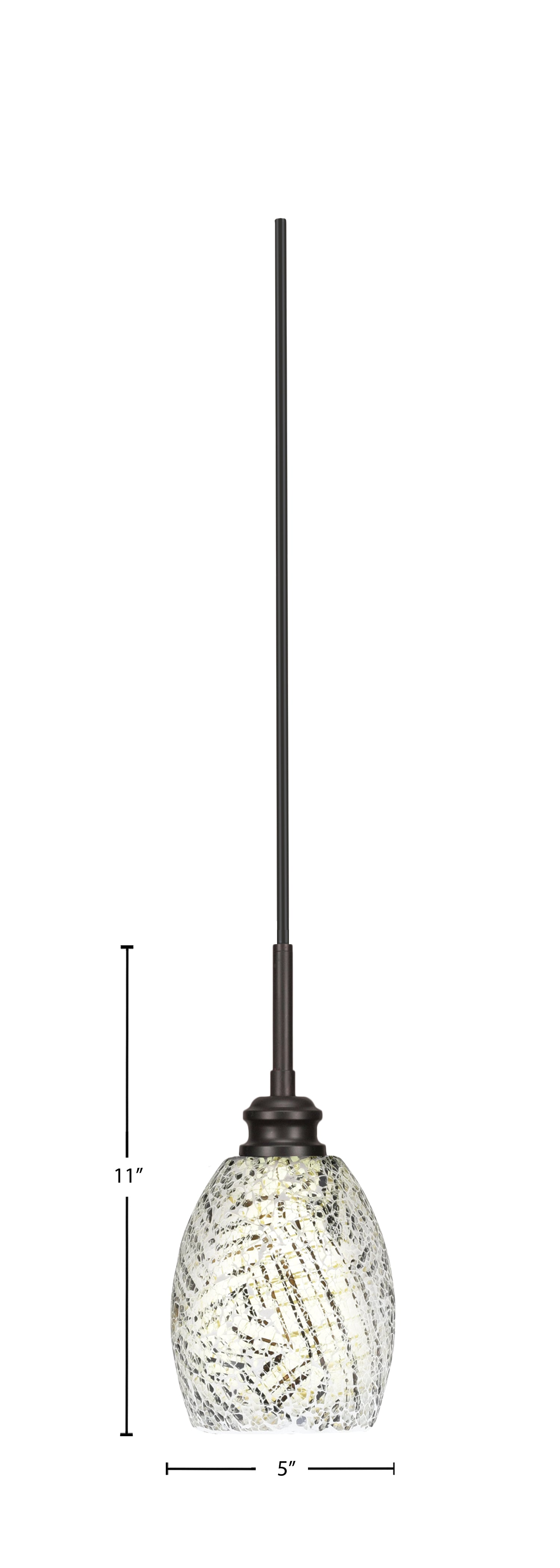 Edge One Light Mini Pendant in Espresso with 5" Natural Fusion Shade