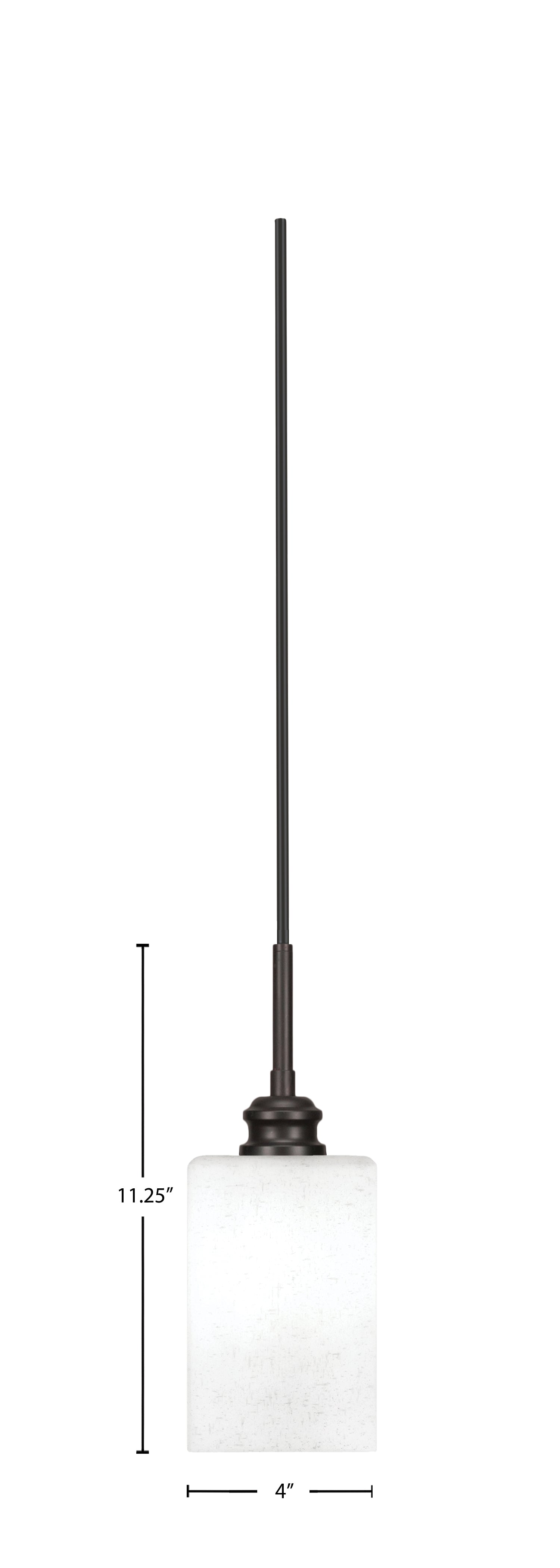 Edge One Light Mini Pendant in Espresso with 4" Square White Muslin Shade