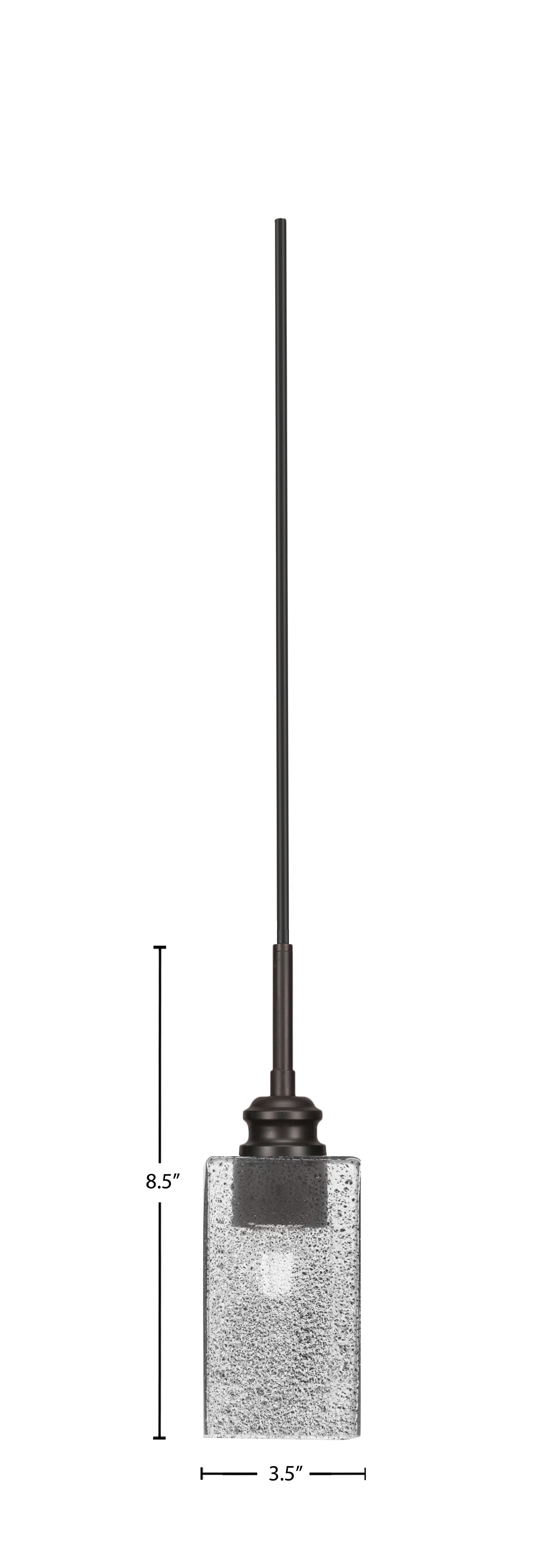 Edge One Light Mini Pendant in Espresso with 3.5" Square Smoke Bubble Shade