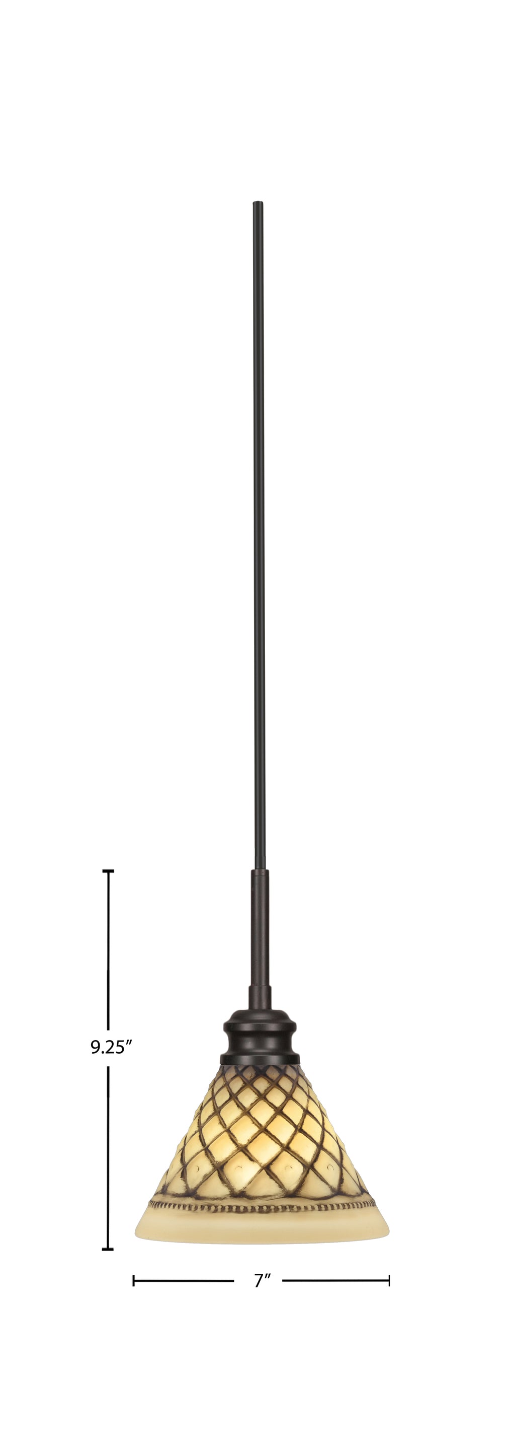 Edge One Light Mini Pendant in Espresso with 7" Chocolate Icing Shade