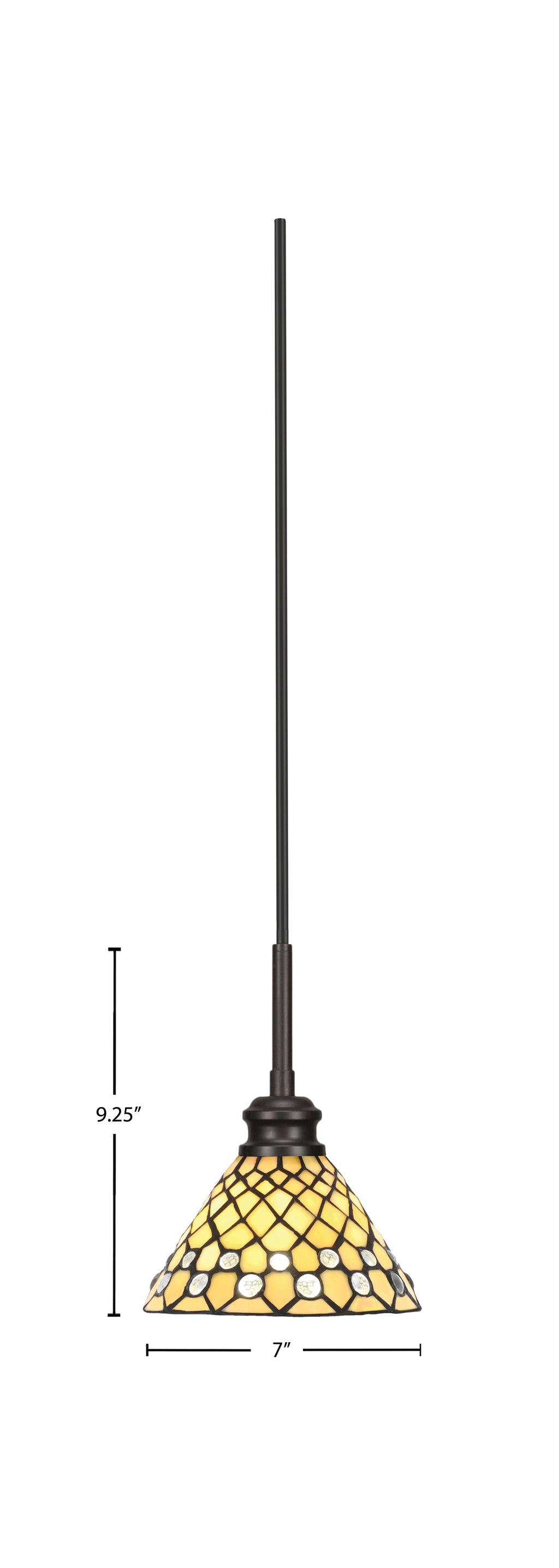 Edge One Light Mini Pendant in Espresso with 7" Starlight Art Glass Shade