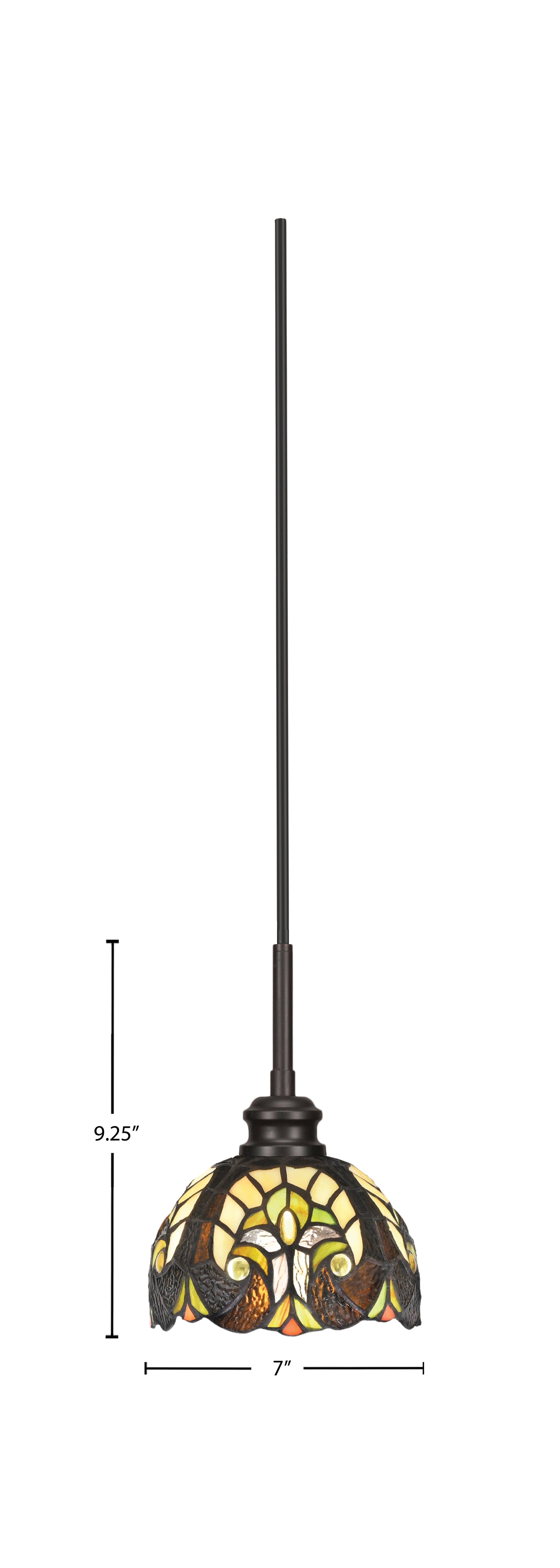 Edge One Light Mini Pendant in Espresso with 7" Ivory Cypress Art Glass Shade