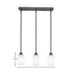 Edge Three Light Linear Pendalier in Espresso with 4" White Matrix Shade