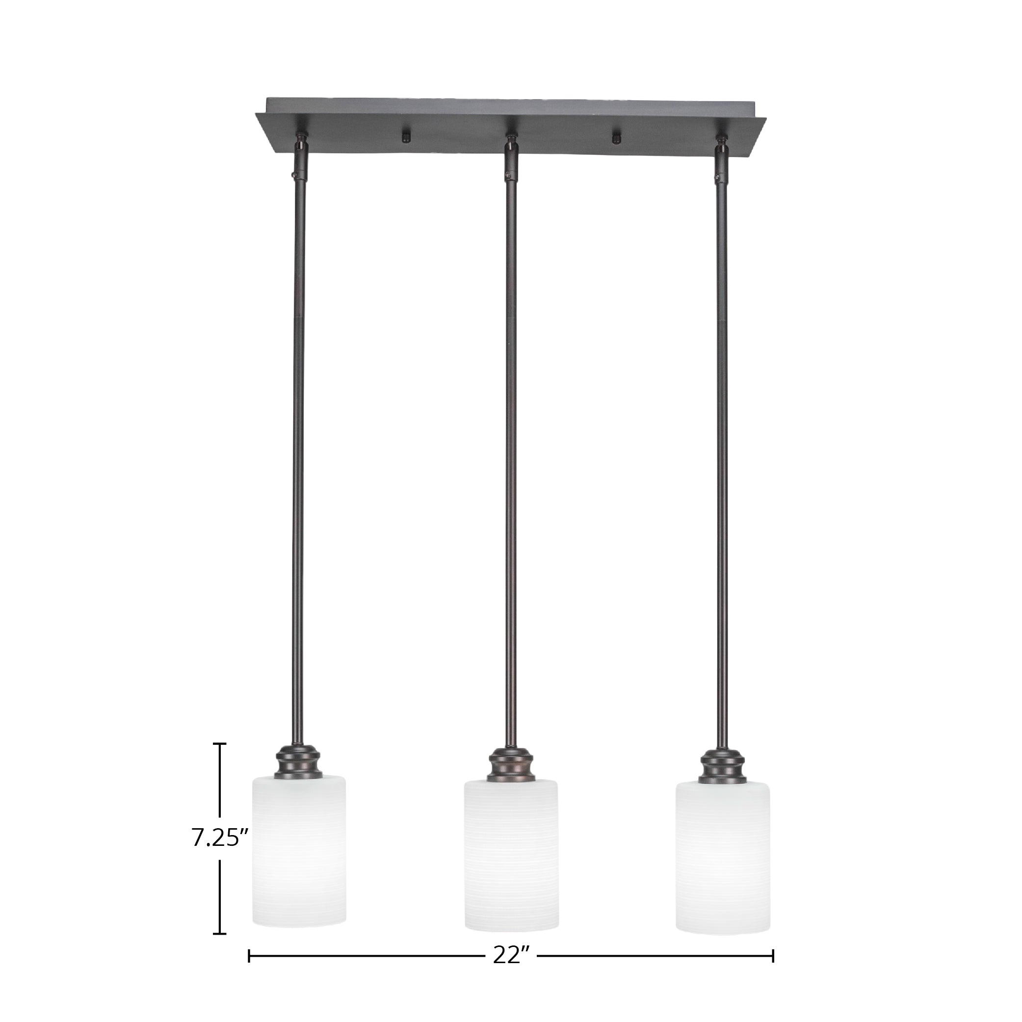 Edge Three Light Linear Pendalier in Espresso with 4" White Matrix Shade