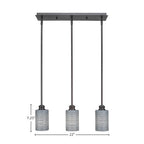 Edge Three Light Linear Pendalier in Espresso with 4" Gray Matrix Shade