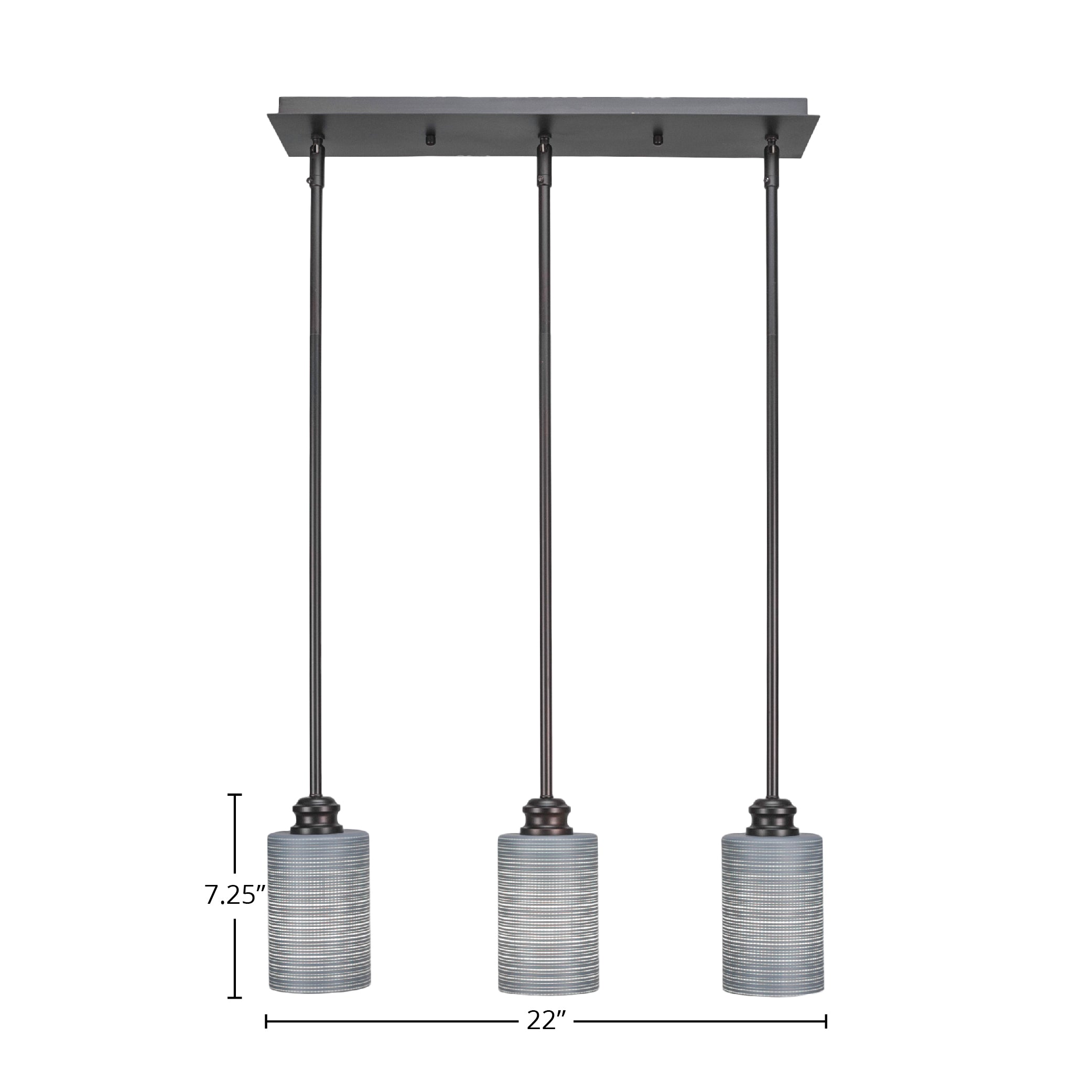 Edge Three Light Linear Pendalier in Espresso with 4" Gray Matrix Shade
