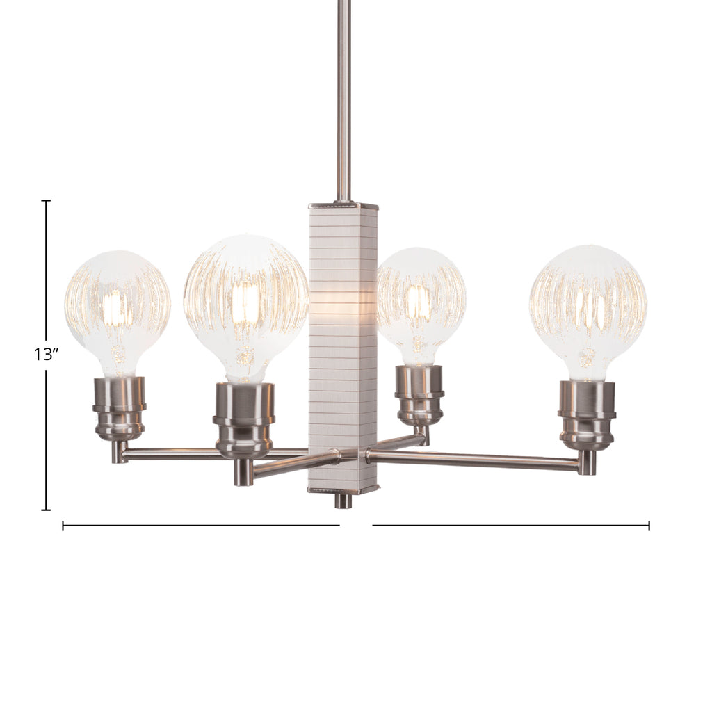 Edge LED Chandelier in Brushed Nickel