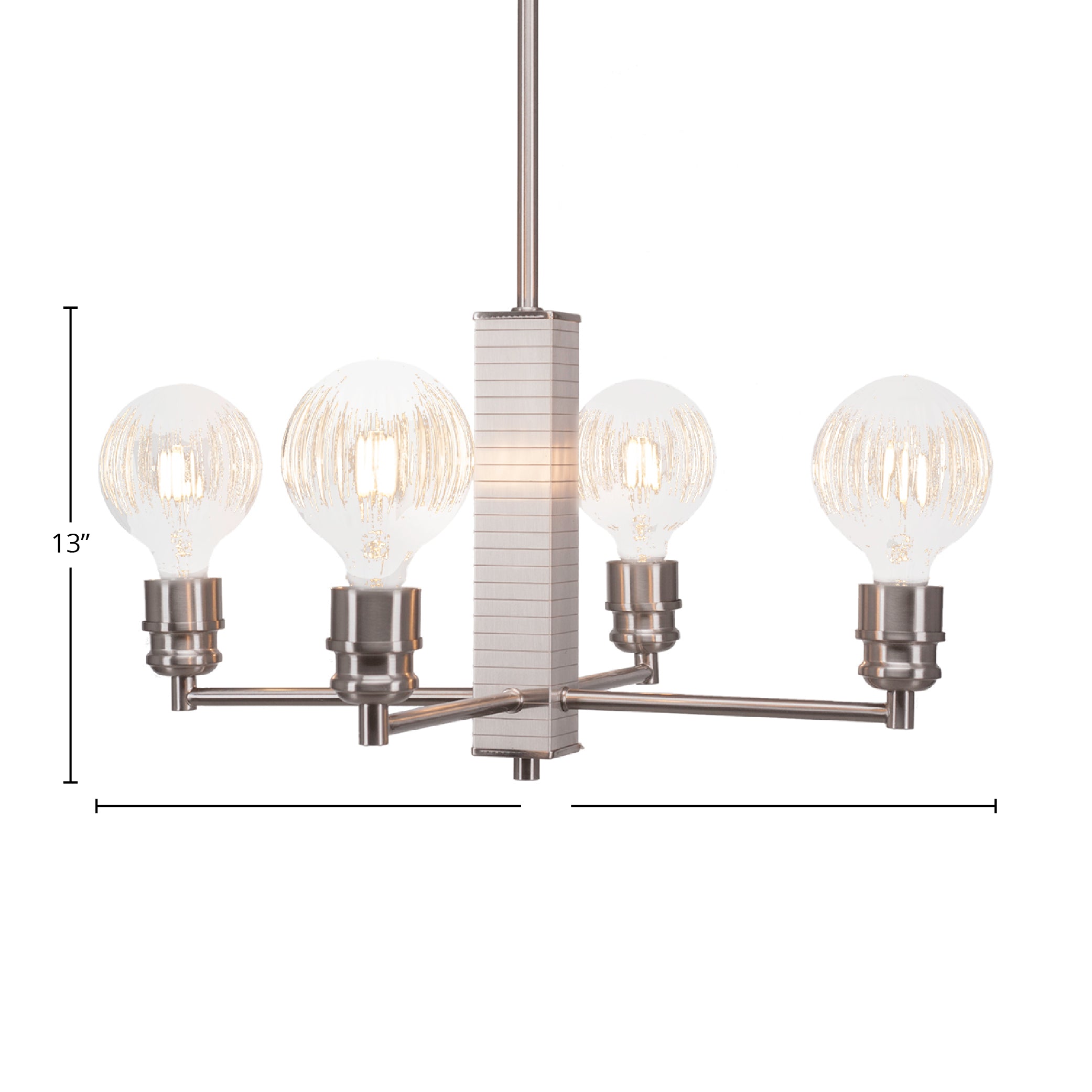Edge LED Chandelier in Brushed Nickel