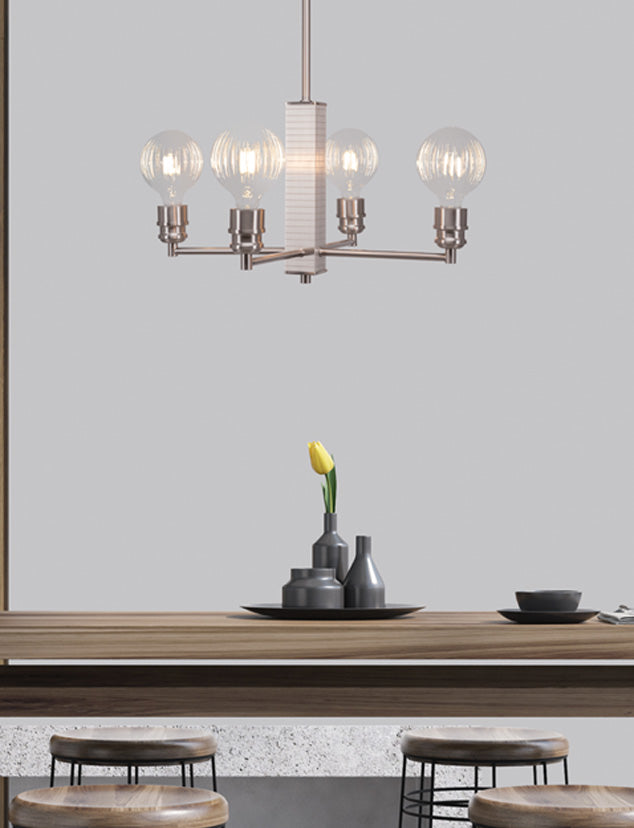 Edge LED Chandelier in Brushed Nickel