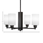 Edge Four Light Chandelier in Espresso with 4" White Matrix Shade