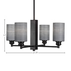 Edge Four Light Chandelier in Espresso with 4" Gray Matrix Shade