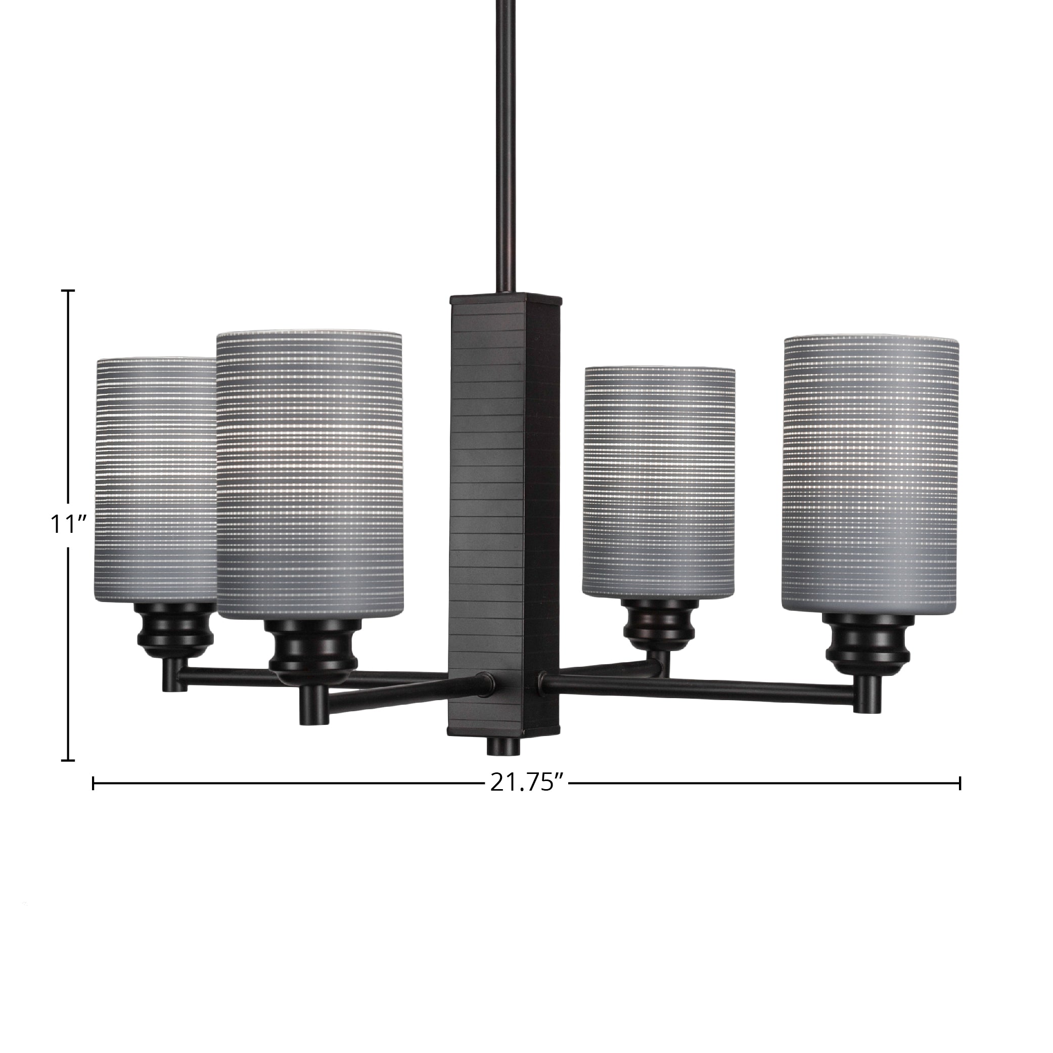 Edge Four Light Chandelier in Espresso with 4" Gray Matrix Shade