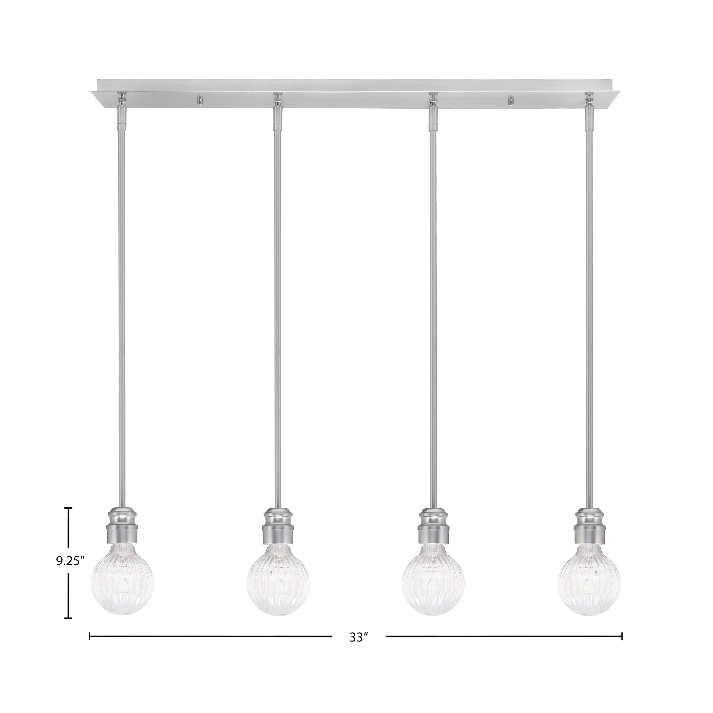 Edge LED Mini Pendant in Brushed Nickel with 4" LED Bulb Shade