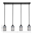 Edge Four Light Linear Pendalier in Espresso with 4" Gray Matrix Shade