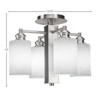 Edge Four Light Semi-Flush Mount in Brushed Nickel with 4" White Muslin Shade