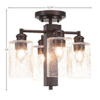 Edge Four Light Semi-Flush Mount in Espresso with 4" Clear Bubble Shade