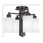 Edge Four Light Semi-Flush Mount in Espresso with 4" White Matrix Shade
