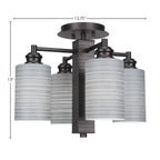 Edge Four Light Semi-Flush Mount in Espresso with 4" Gray Matrix Shade