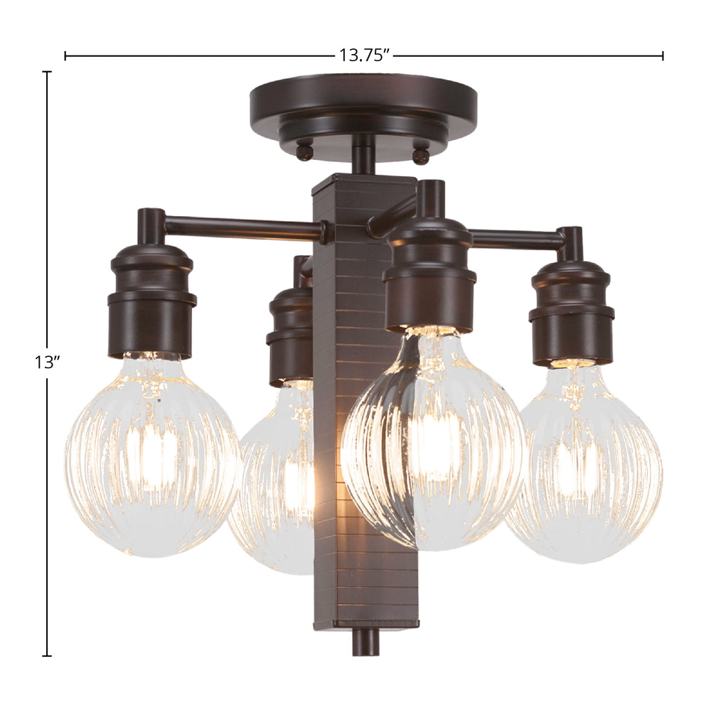 Edge LED Semi-Flush Mount in Espresso