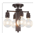 Edge LED Semi-Flush Mount in Espresso
