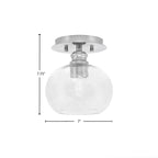 Edge One Light Semi-Flush Mount in Brushed Nickel with 7" Clear Bubble Shade