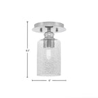 Edge One Light Semi-Flush Mount in Brushed Nickel with 4" Smoke Bubble Shade