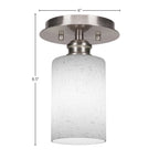 Edge One Light Semi-Flush Mount in Brushed Nickel with 5" Clear Bubble Shade