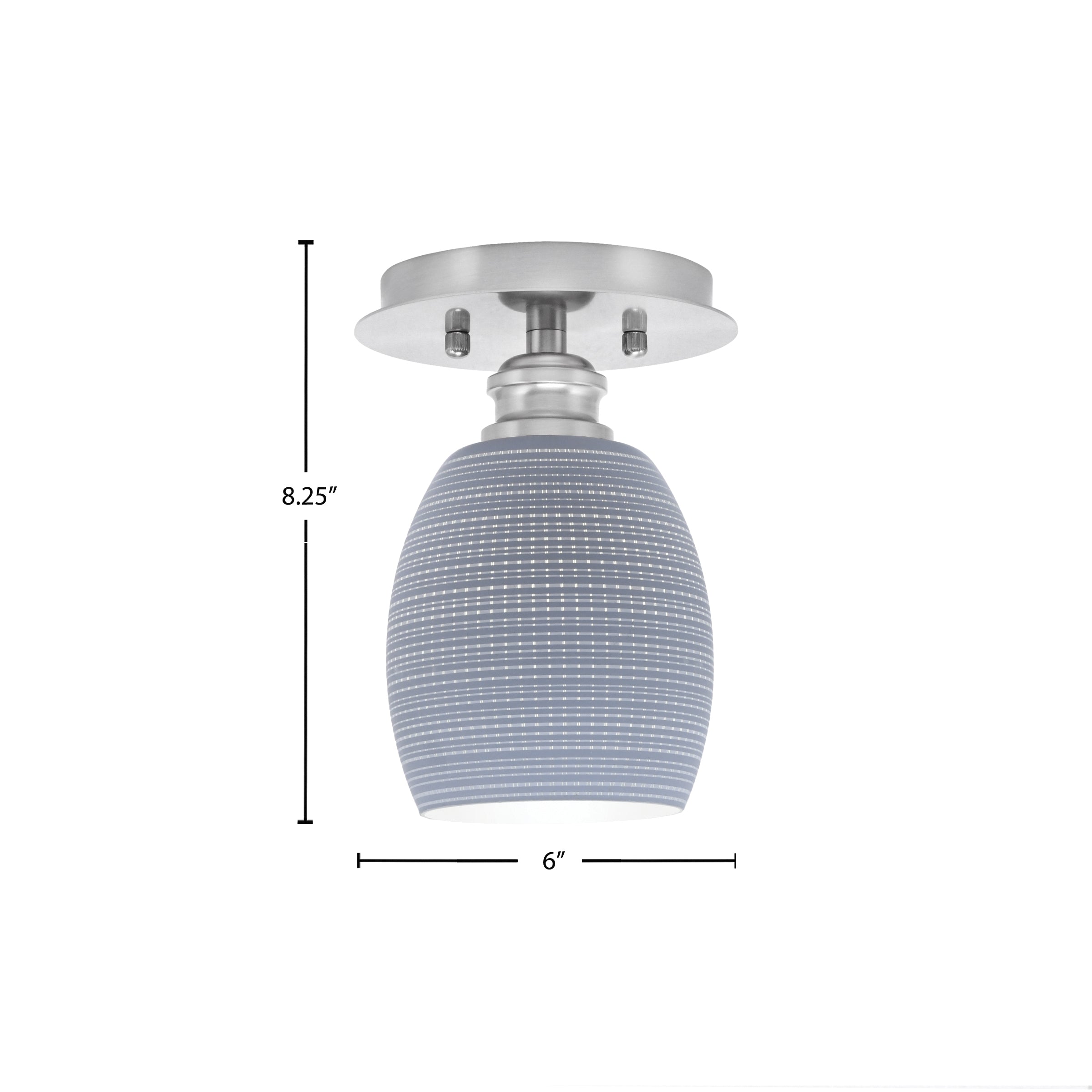 Edge One Light Semi-Flush Mount in Brushed Nickel with 5" Gray Matrix Shade