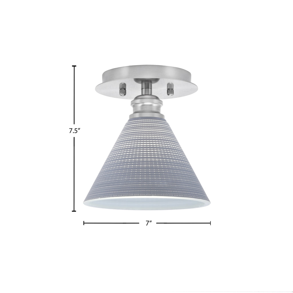 Edge One Light Semi-Flush Mount in Brushed Nickel with 7" Gray Matrix Shade