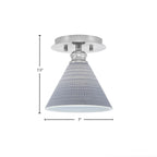 Edge One Light Semi-Flush Mount in Brushed Nickel with 7" Gray Matrix Shade