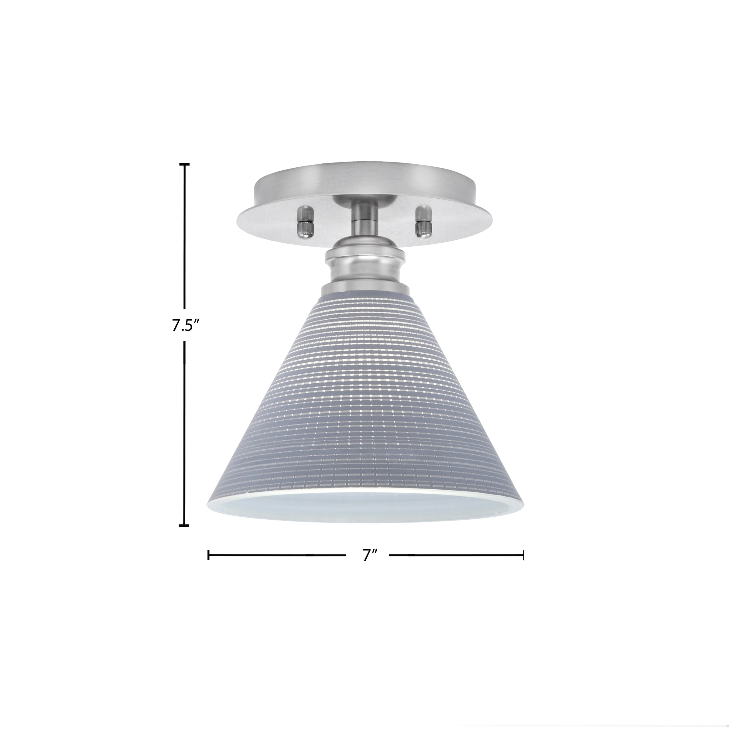 Edge One Light Semi-Flush Mount in Brushed Nickel with 7" Gray Matrix Shade