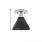 Edge One Light Semi-Flush Mount in Brushed Nickel with 7" Black Matrix Shade